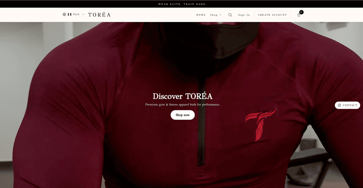 toréa Ecommerce Website