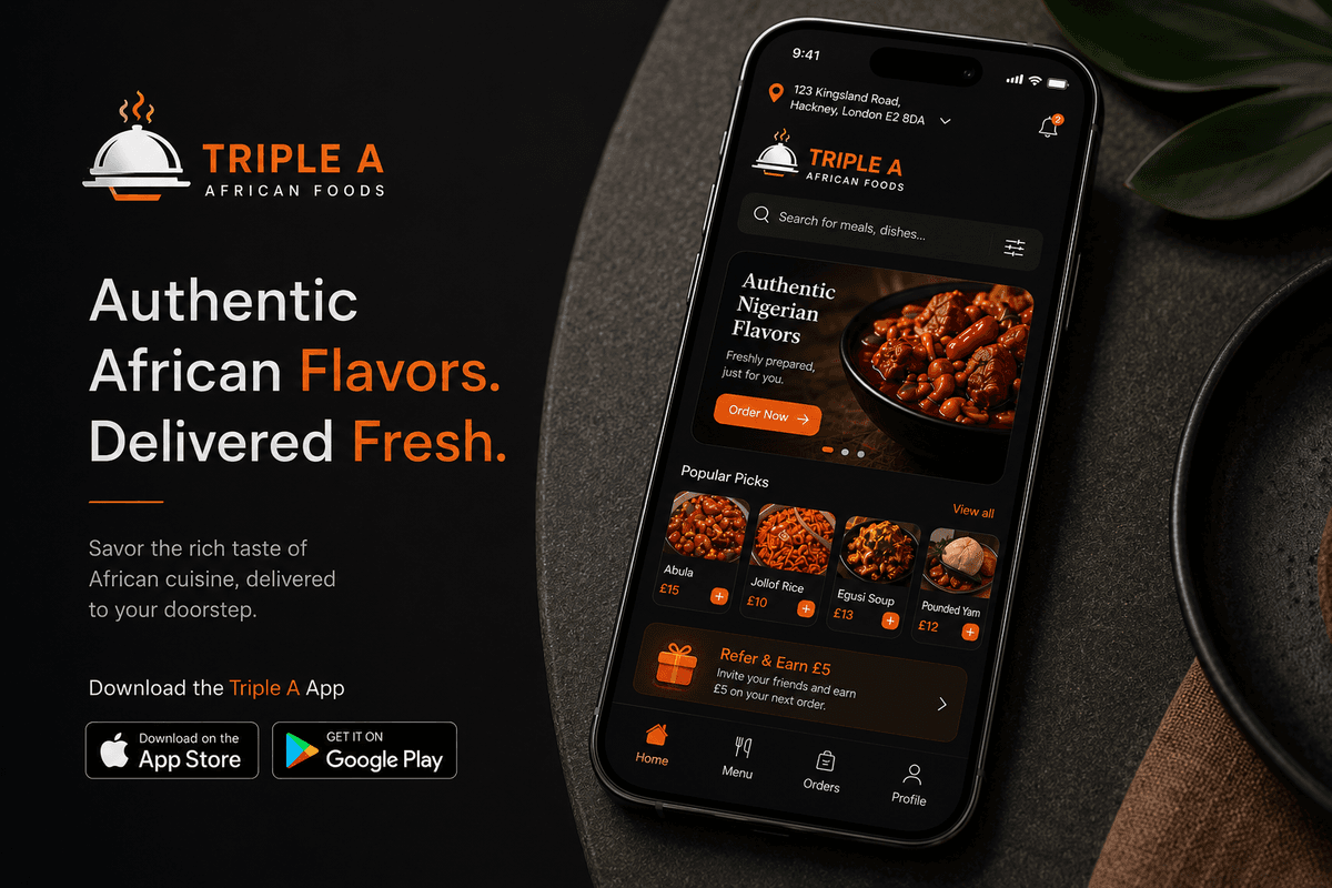 Triple A African Foods - Food Delivery App